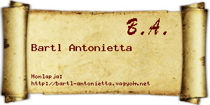 Bartl Antonietta névjegykártya